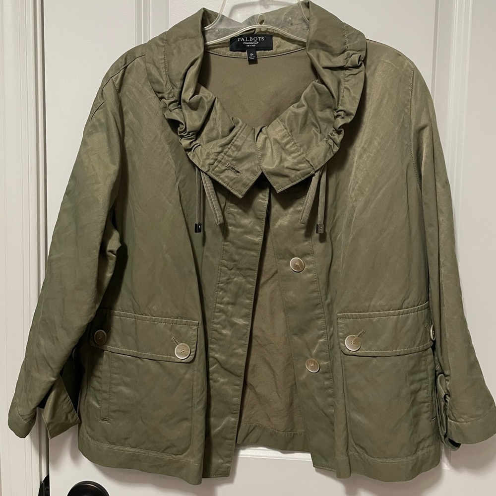 Talbots 12 Petite Army Green 3/4 Length Sleeve Jacket